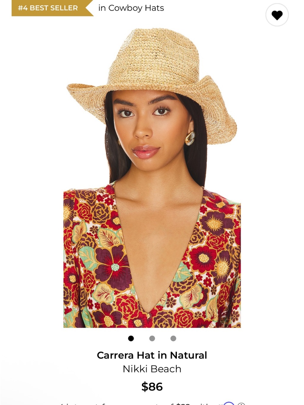 Nikki Beach Raffia Carrera Hat